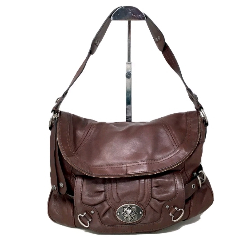 B Makowsky Stash Flap Shoulder Handbag